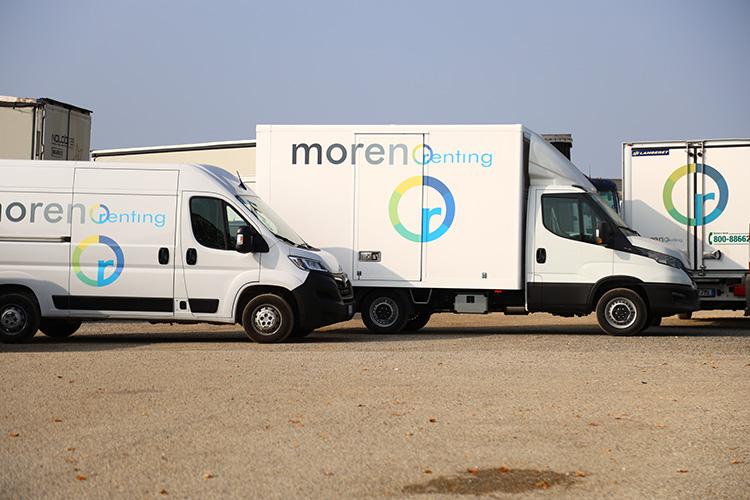 furgoni da lavoro marchiati Moreno Renting a disposizione delle aziende
