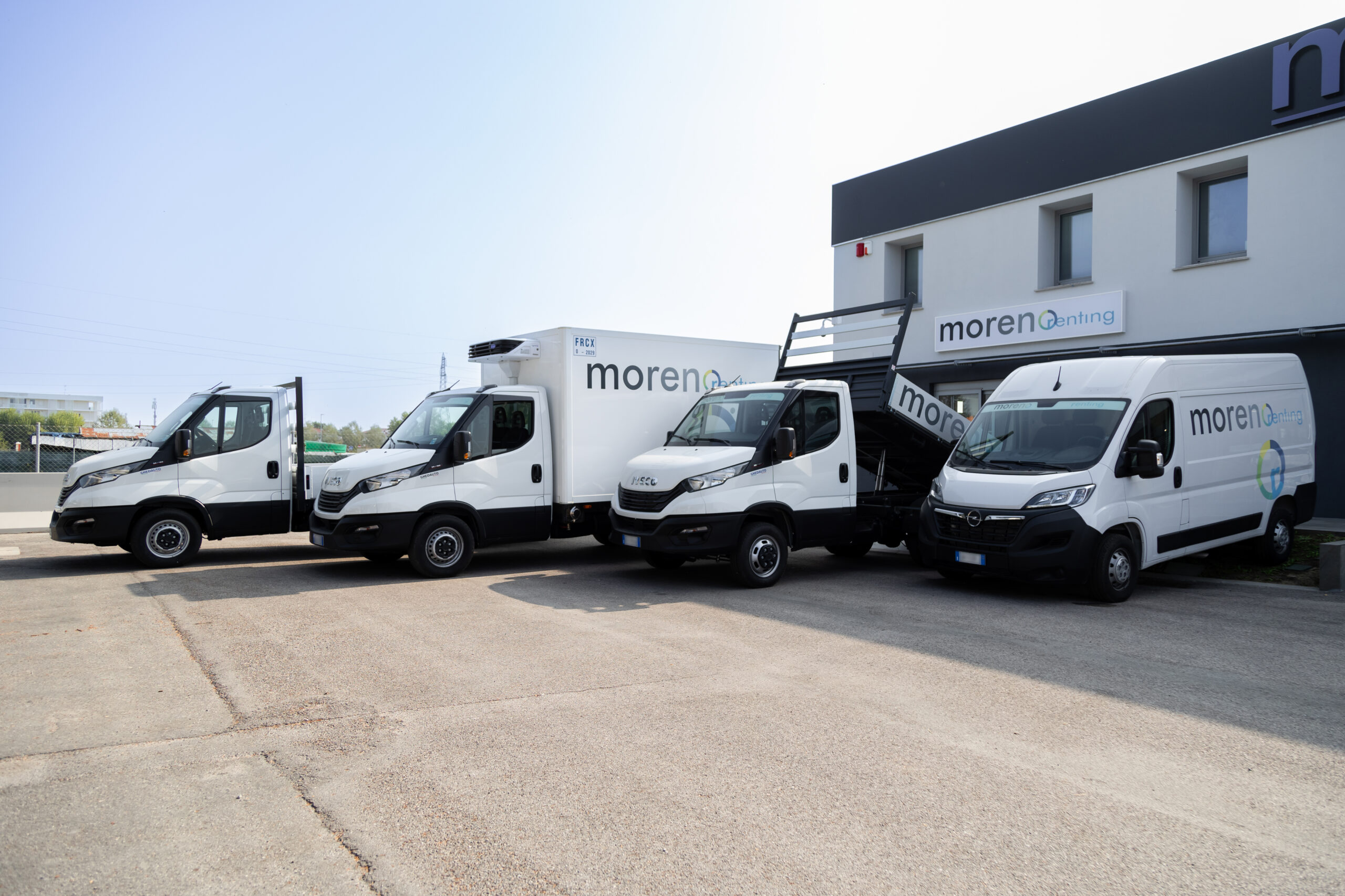 selezione di furgoni da lavoro presso la sede Moreno Renting